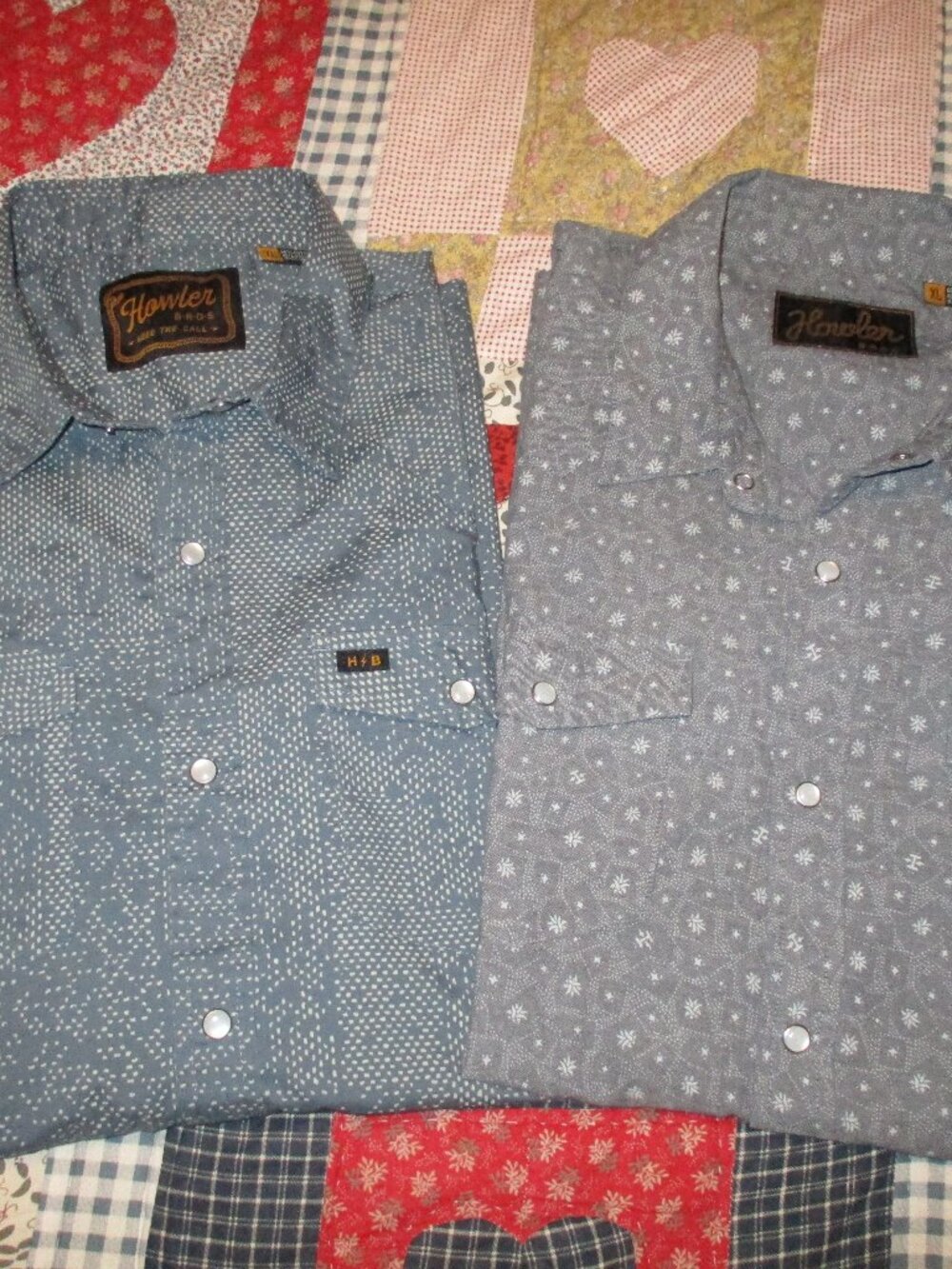 2 Howler Brothers Short Sleeve pearl snap button - size XL Heed the Call